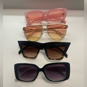 Stylish Women's Sunglasses Set - Pink, Gold, Black